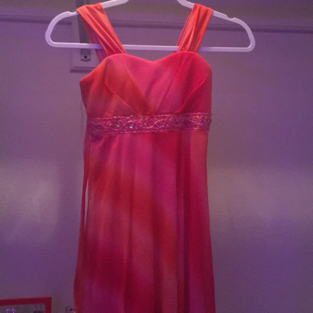 Pink and orange party dress